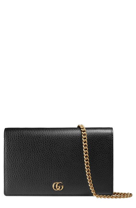 gucci petite leather wallet on a chain